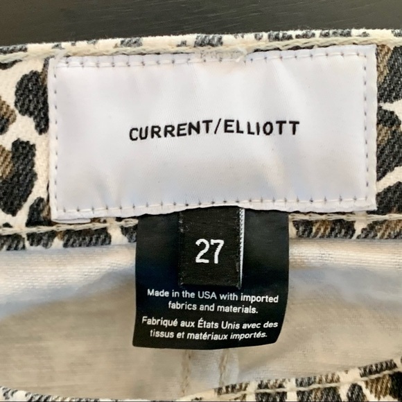 CURRENT/ELLIOTT Super Highwaist Stiletto Crop Leopard Print w/Slit Step Hem 27 - Picture 3 of 14